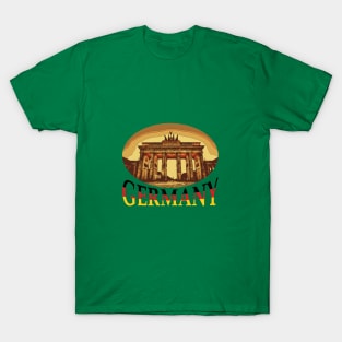 Germany - Berliner Tor grafic design with official german flag colors European Country T-Shirt